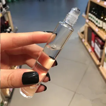 10/30pcs 10 ml Navadnega prozornega Stekla Roll na Prazne Steklenice iz Nerjavečega Jekla Roller Ball Steklenico za Eterična Olja Lip Gloss Parfum