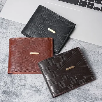Preprost moške dva-krat kovanec denarnice Moda za mlade denarnice multi-funkcija multi-card moške kartico vrečko počil