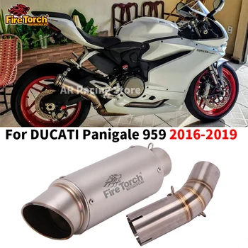 Slip Za Ducati 959 Panigale motornega kolesa, Izpušni Pobeg Moto Spremenjen Sredini Povezavo Cevi iz Ogljikovih Vlaken Glušnik Z DB Killer