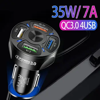 35W USB Avto Polnilec za Hitro Polnjenje QC3.0 PD USB Adapter 4 USB PD Hitro Polnjenje za iPhone Avto Polnilec Vžigalnik H6V3