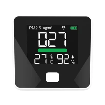 Tuya Wifi Kakovosti Zraka na Meter PM2.5 Temperatura Vlažnost Tester Prenosni LED Zaslon Za Domačo Pisarno