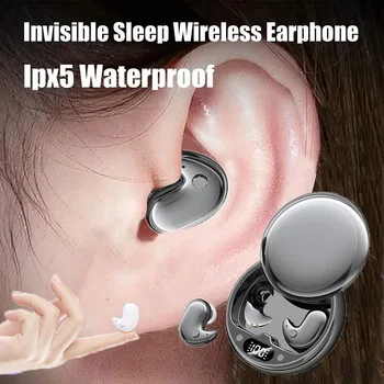Spanje Čepkov Drobne Mini Nevidno Slušalke Skrite Zmanjšanje Hrupa TWS Brezžične Slušalke Športne Stereo Bluetooth 5.3 Slušalke