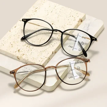 Ženske, Moške Krog Okvir Multifokalna Očala Unisex Modra Svetloba Blokiranje Postopno Obravnavi Očala Bližini Daleč Presbyopia Očala