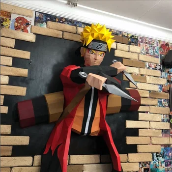 Anime Naruto Shippuden Hinata 1.16 m Naruto Uzumaki Papir Model Doma Dekor Dekoracijo Sten Papercraft 3D DIY Ustvarjalne Kiparstvo