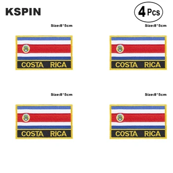 Costa Rica, Pravokotne Oblike Zastave Železa na Videla na Obliži Vezeni Zastavo Obliži Nacionalno Zastavo Obliži za Oblačila
