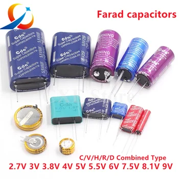 2PCS Farad kondenzatorji 2.7 V 3V 3.8 PROTI 4.0 V 5,5 V 0.022 F 0.047 F 0.1 F 0.22 F 0.33 F 0.47 F 1.0 F 4.0 F Supercapacitors C/V/H/R Vrsto Novih