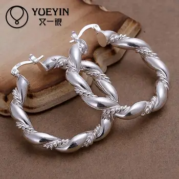 Debelo chaep silver plated stud uhani za ženske modni poročni nakit Vdelan Kristalno Nosorogovo Krog uhani