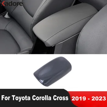 Za Toyota Corolla Križ 2019 2020 2021 2022 2023 Ogljikovih Vlaken Avto Center Armrest Polje Plošča Pokrov Trim Notranja Oprema