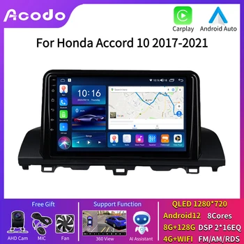Acodo Android Avto Radio za Honda Accord 10 2017-2021 IPS Zaslon FM Video Out CSD WiFi, BT, Video Predvajalnik, GPS Stereo