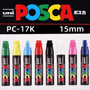 1pcs UNI POSCA flomaster PC-17K POP Plakat Grafiti Marker Nepremočljiva Študent Pisarniški Material Slikarstvo, Umetnost, Dopisnica 8 Barv