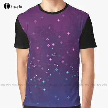 Dvo Ponos Zastavo Galaxy (8 bit) Graphic T-Shirt po Meri Aldult Teen Unisex Digitalni Tisk Tee Srajce Božično Darilo Xs-5Xl Tshirt