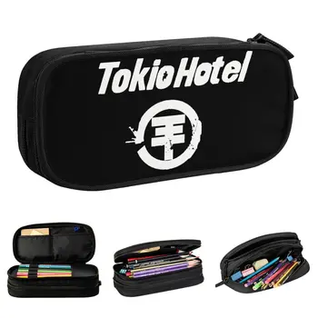 Zvrsti Rock Tokio Hotel Logotip Svinčnik Srčkan Pero, Držalo za Vrečke za Študentske Veliko Zmogljivost Študentov Šole Zadrgo Pencilcases