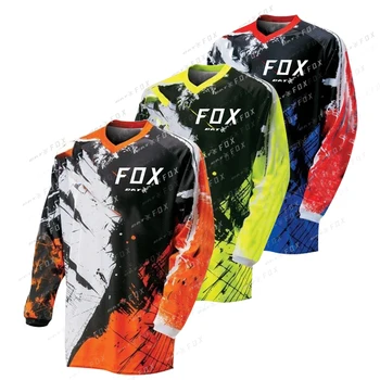 Moške BAT FOX Spustu Majica Dolg Rokav Gorsko Kolo Jersey Offroad DH Jersey Quick-Dry Cross, Enduro Motocikel T-Shirt